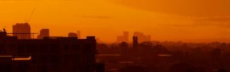 an orange skyline
