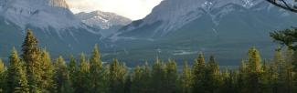 golf course with mountains in background