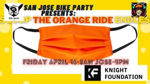 A poster for the "Orange Ride" presented by SJBP, featuring a picture of an orange medical mask. 