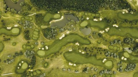 birds eye view of golf course