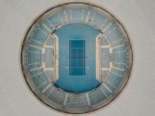 birds eye view of a tennis stadium